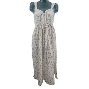 Vintage 90s Victoria’s Secret Country Milkmaid Prairie Cottage Floral Dress M